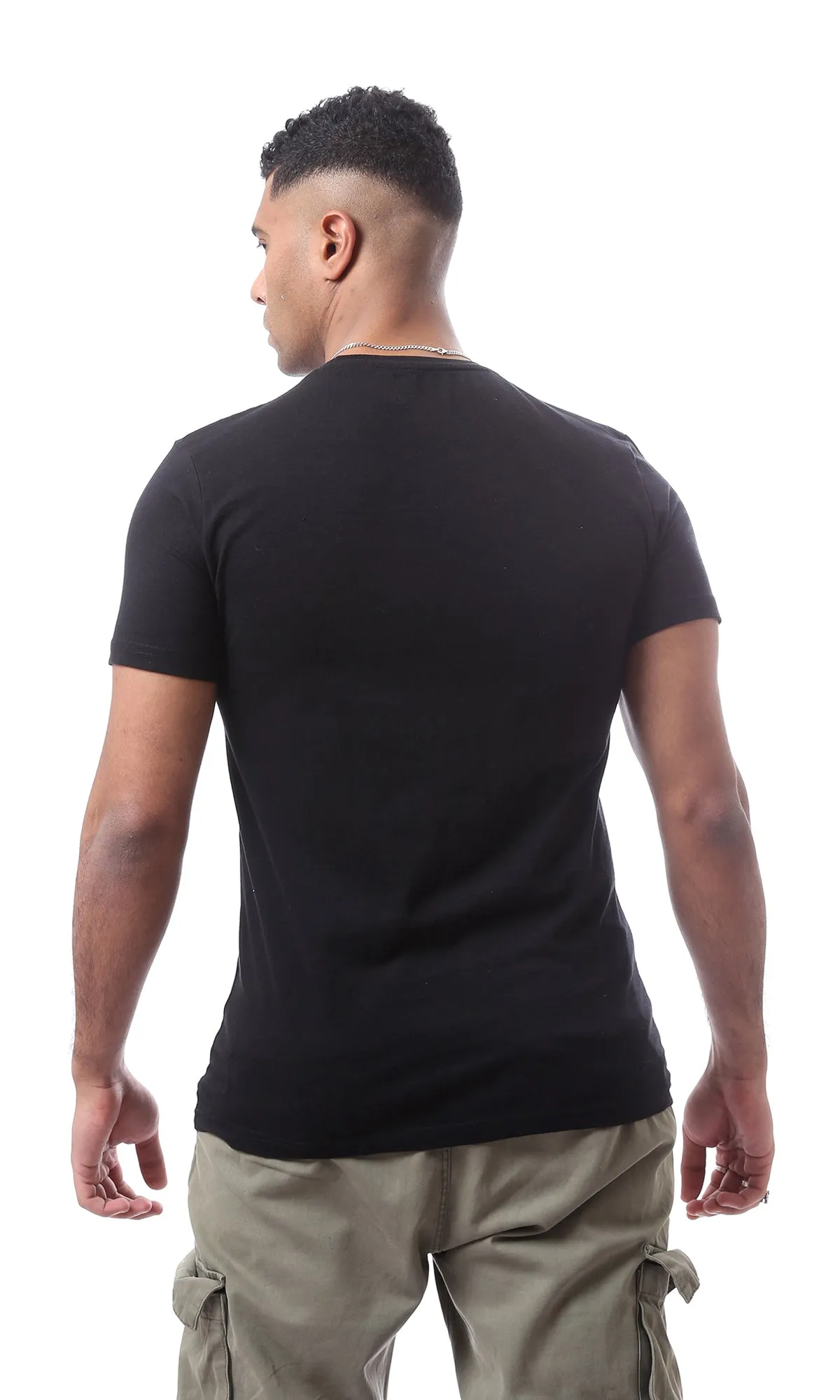 96802 "Cairokee" Printed Trendy Black T-Shirt