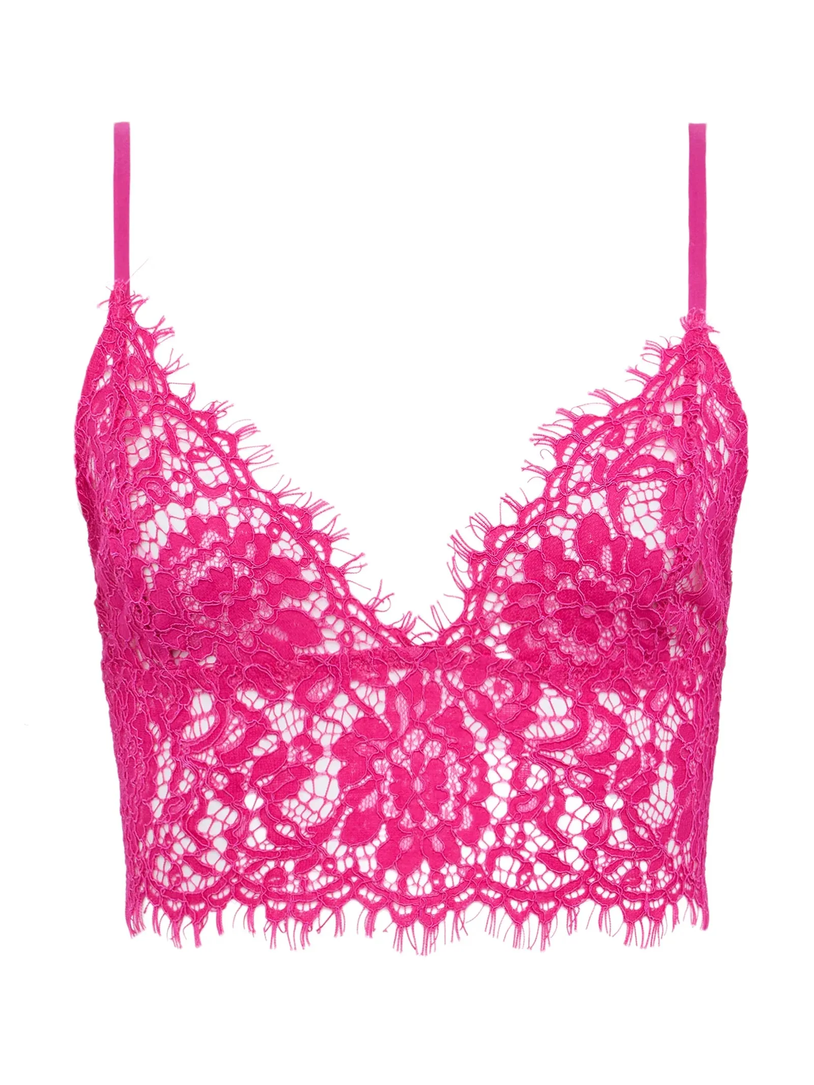 AISLIN LACE BRALETTE TOP - LIGHT RUBY