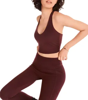 Balance V-Neck Racerback Crop Top Currant