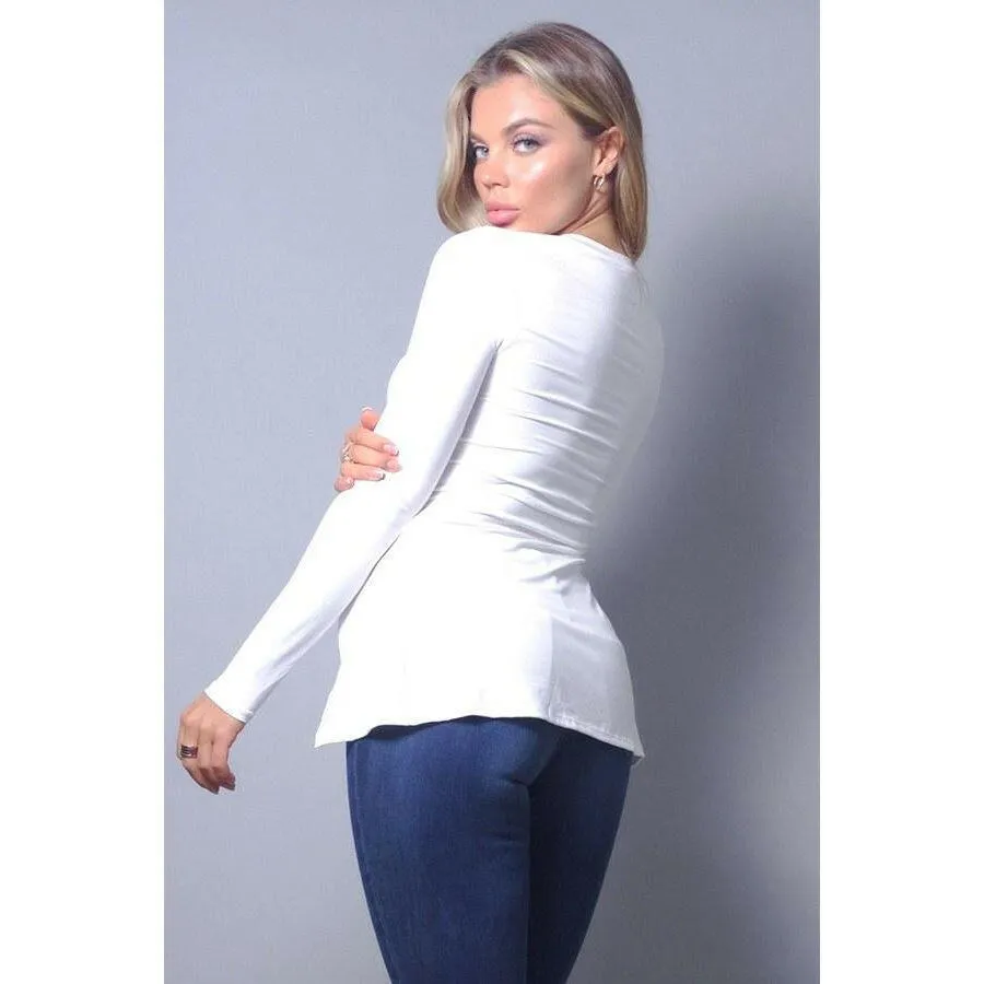 Basic Chic Split Top in White