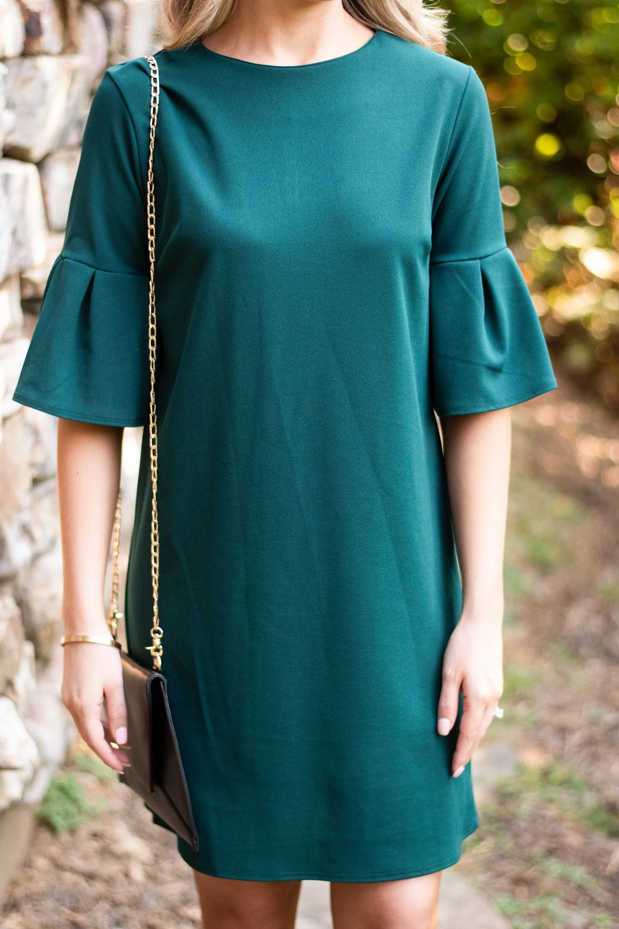 Beauty Personified Pure Hunter Green Dress