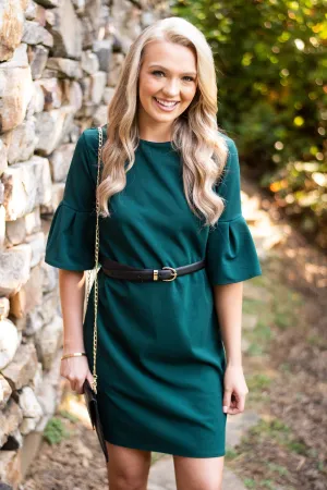 Beauty Personified Pure Hunter Green Dress