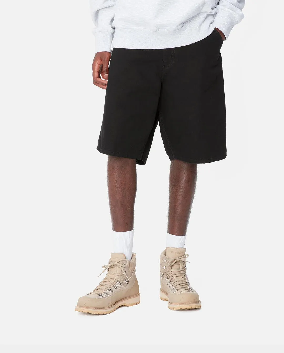 Carhartt WIP - Single Knee Short - Black Stone Washed