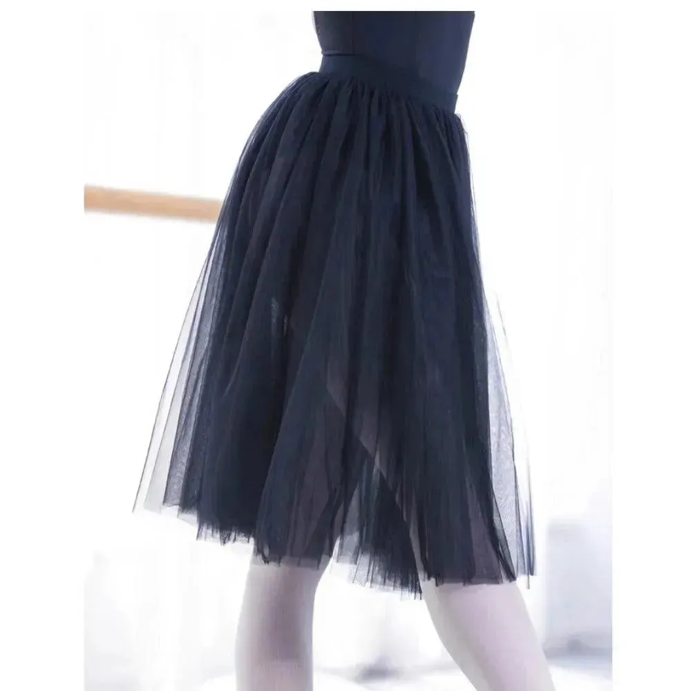 Chiffon Ballet Skirt for Womens Tutu Ballet Wrap Skirts With Two Layers