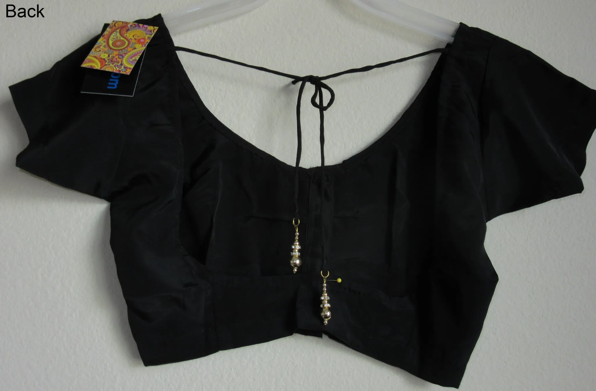 Choli 7271 Black Crepe Choli Sari Blouse Shieno Sarees