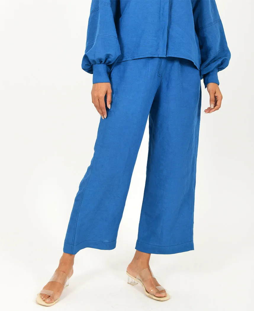 Classic Linen Pants Blue