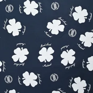 Coton imprimé good luck fond marine