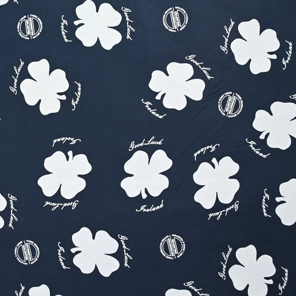 Coton imprimé good luck fond marine