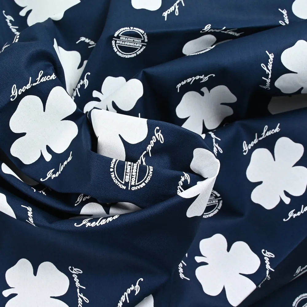 Coton imprimé good luck fond marine
