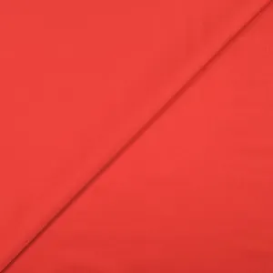 Crêpe satin de polyester uni rouge corail