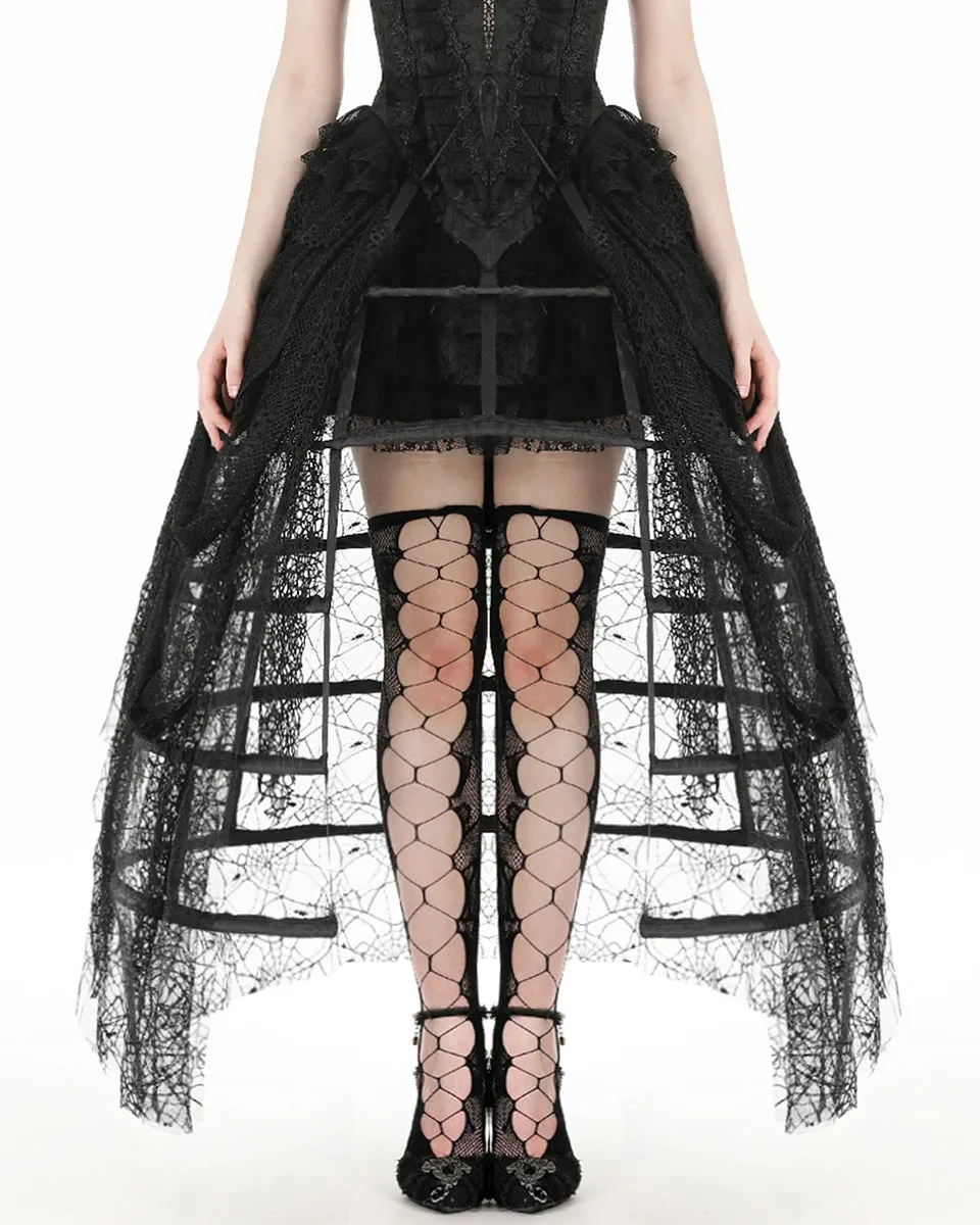 Dark In Love 2-Piece Gothic SpiderWeb Birdcage Crinoline Skirt