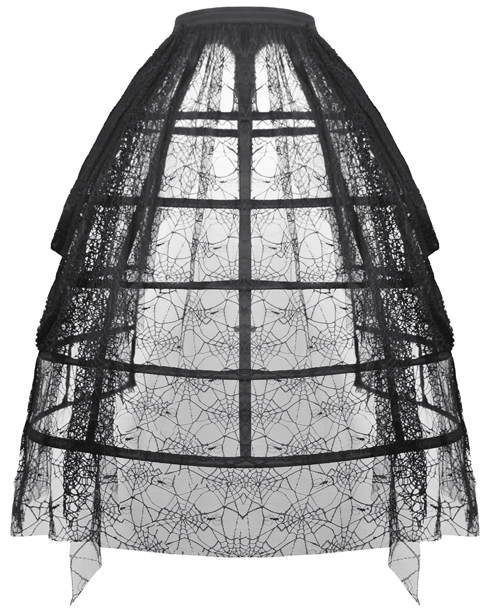 Dark In Love 2-Piece Gothic SpiderWeb Birdcage Crinoline Skirt
