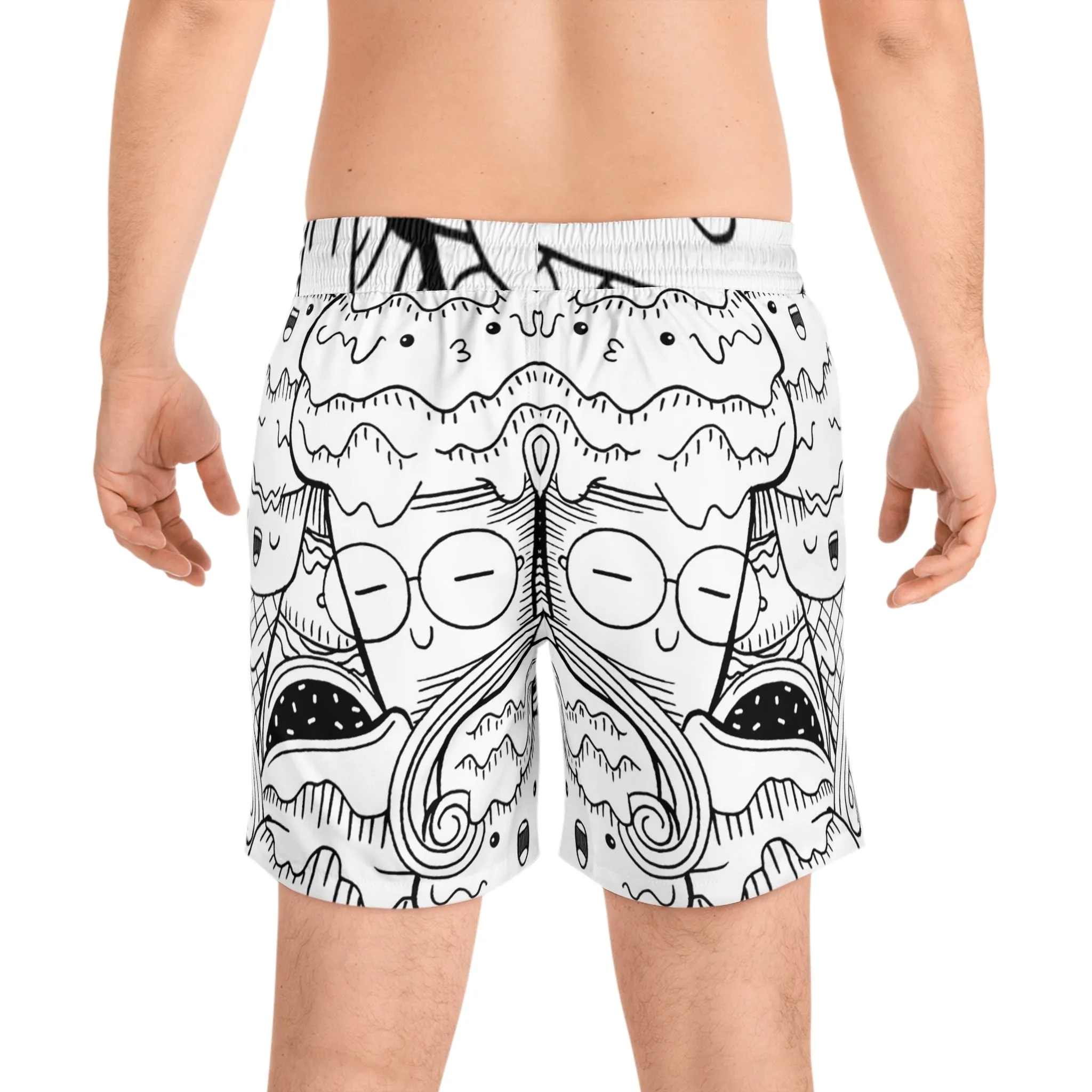 Doodle Icecream - Inovax Men's Mid-Length Swim Shorts