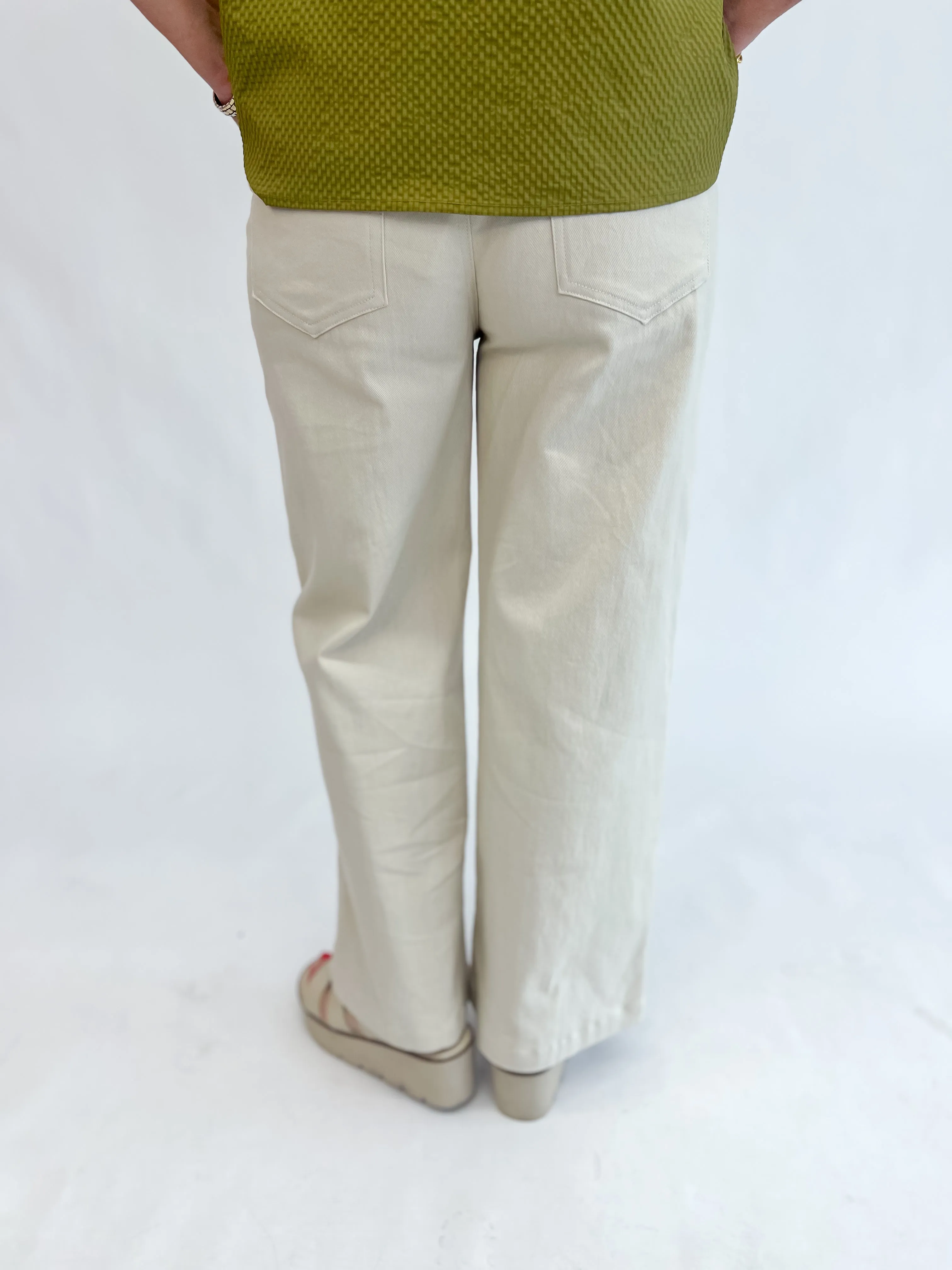 [Entro]  Don't Let Me Go Wide Leg Pant-Sand