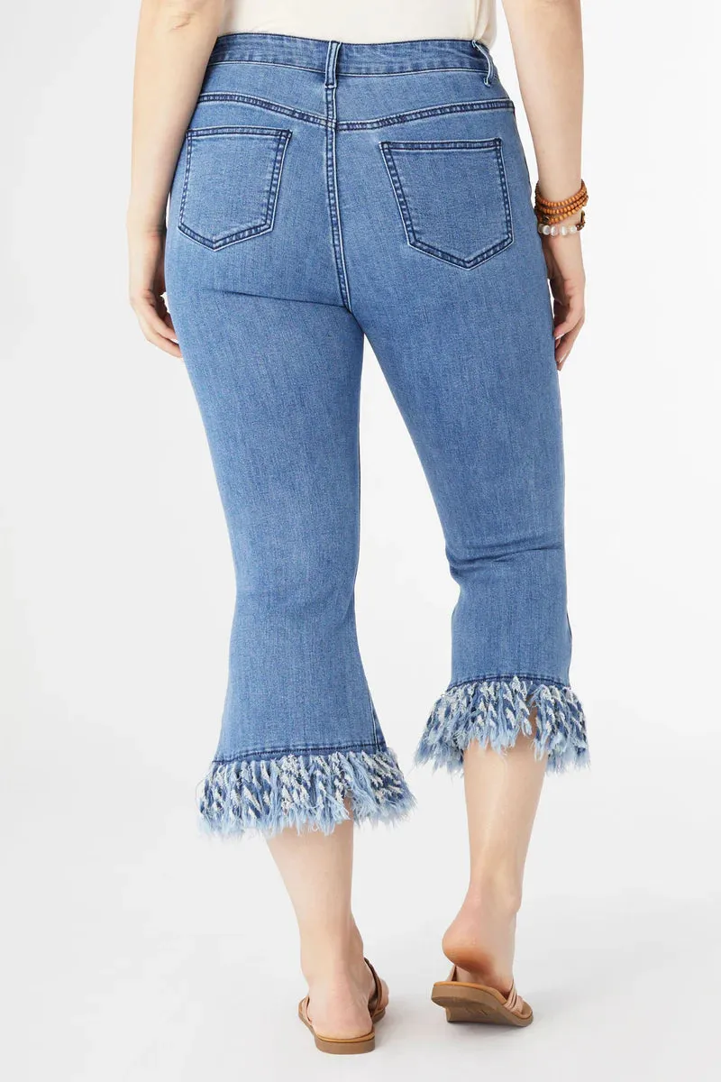 Fringe Flare Capri Pants