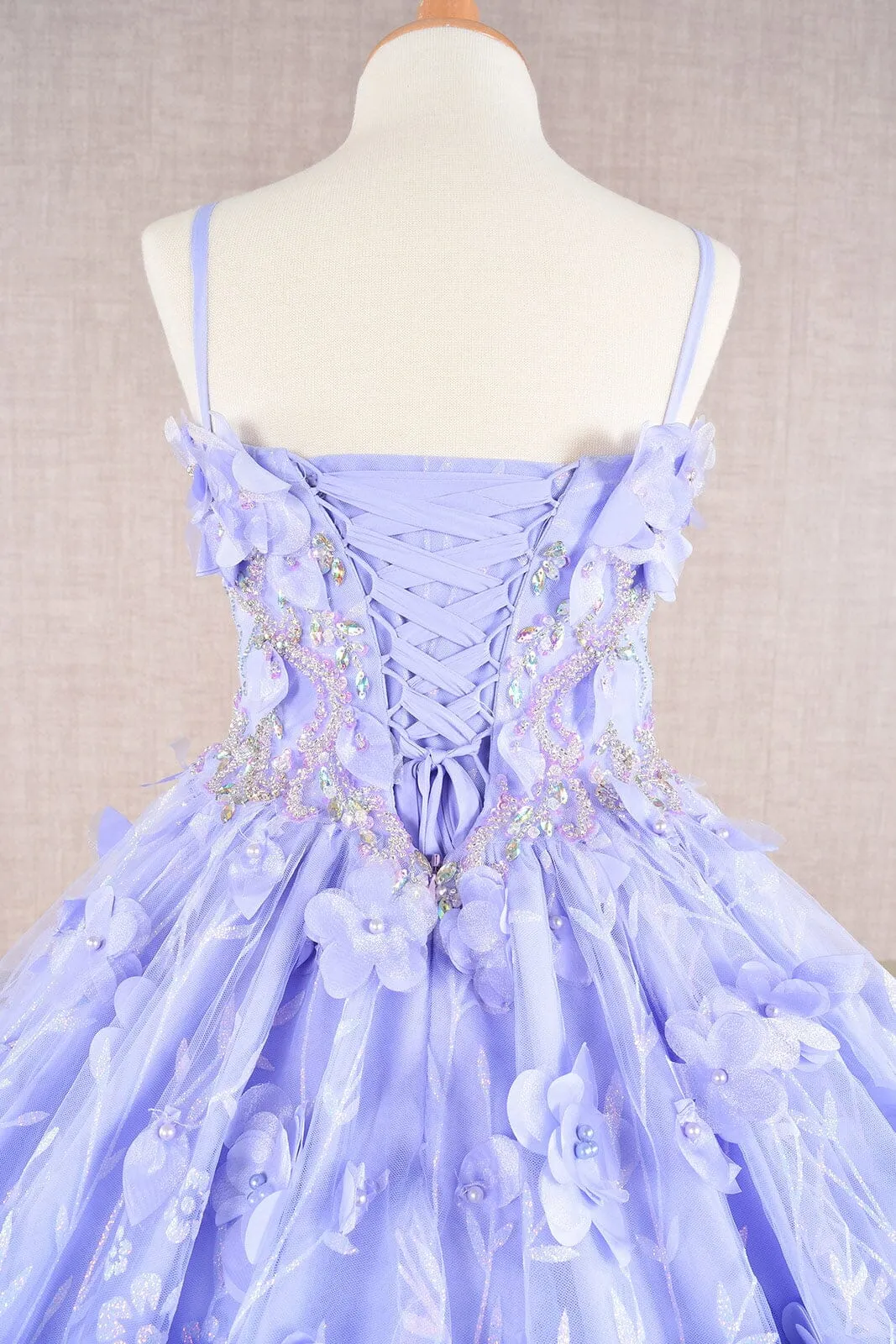 Girls 3D Floral Sleeveless Cloak Gown by Elizabeth K GK105