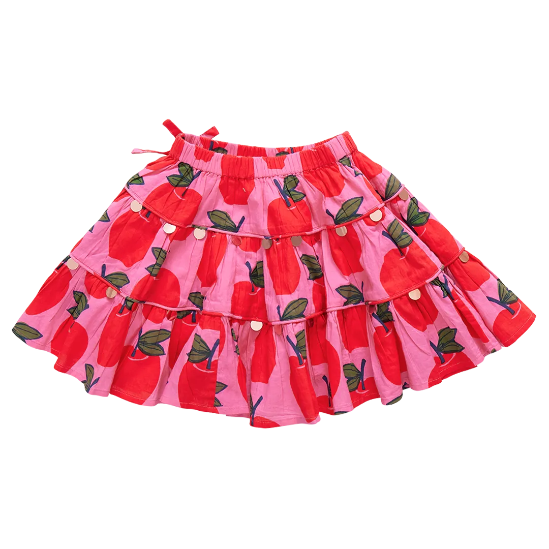 Girls Allie Skirt - Pink Apples