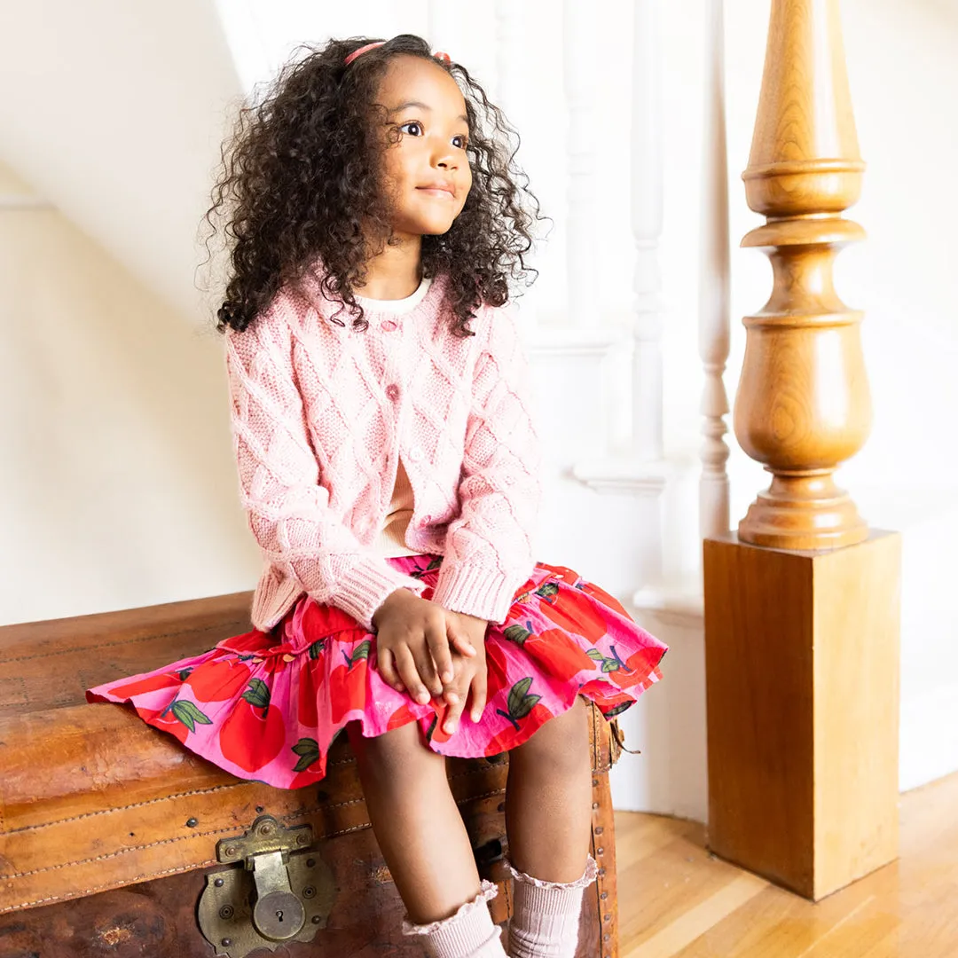 Girls Allie Skirt - Pink Apples