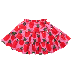 Girls Allie Skirt - Pink Apples