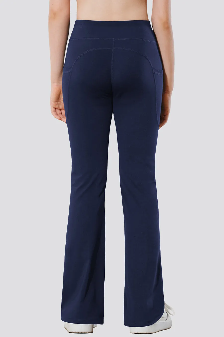 Girls Flare Leggings with 2 Pockets High Waisted