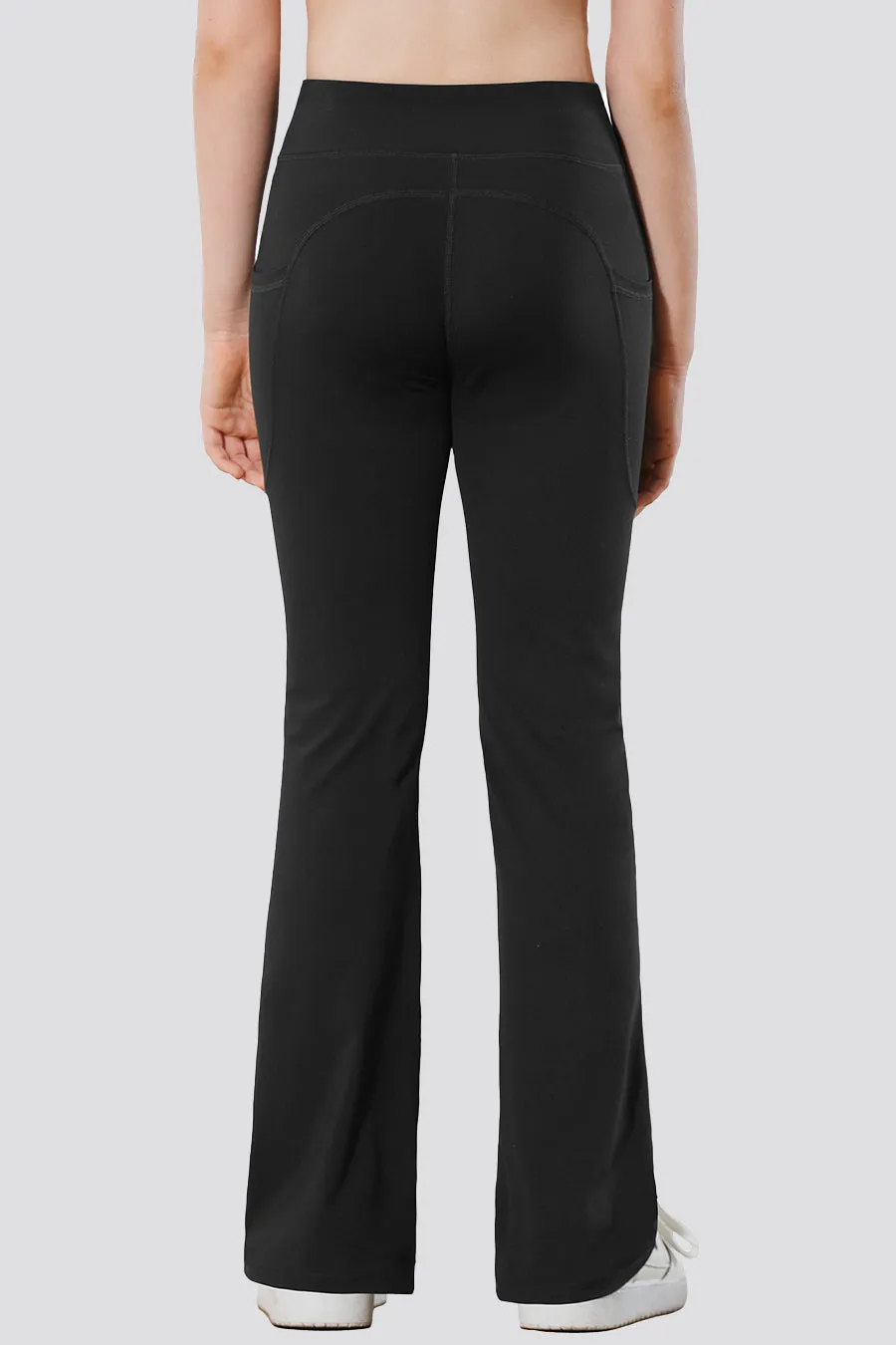 Girls Flare Leggings with 2 Pockets High Waisted