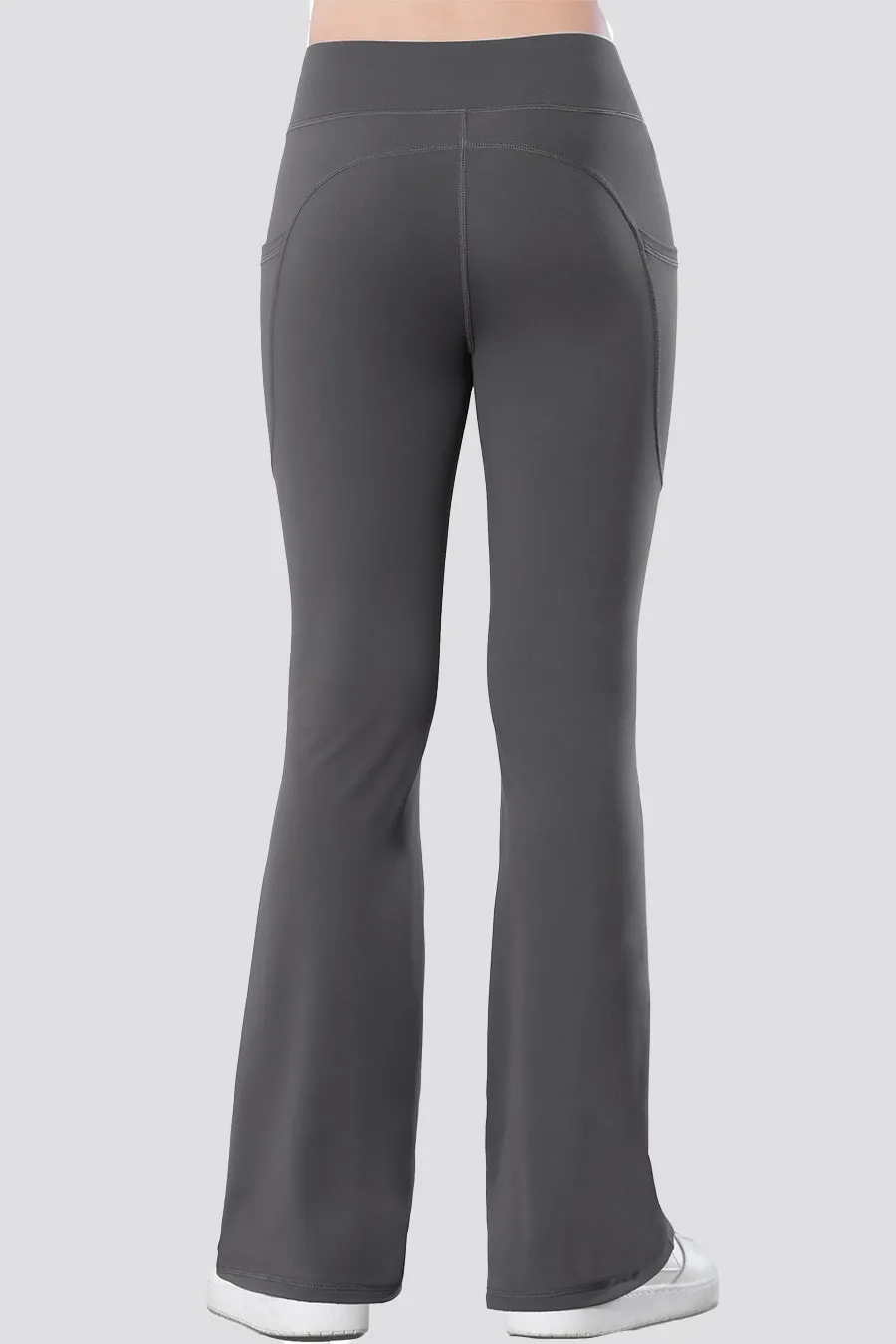 Girls Flare Leggings with 2 Pockets High Waisted