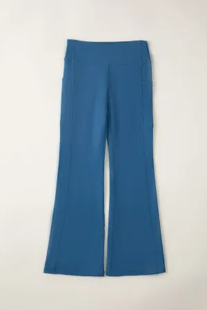 Girls Flare Leggings with 2 Pockets High Waisted