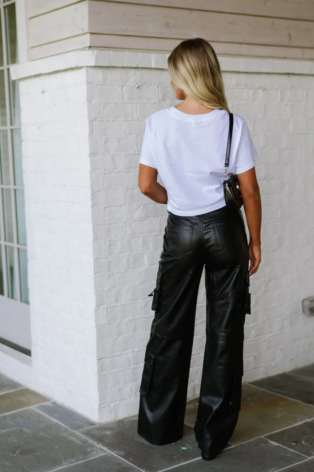 Heidi Wide Leg Cargo Pants-Black