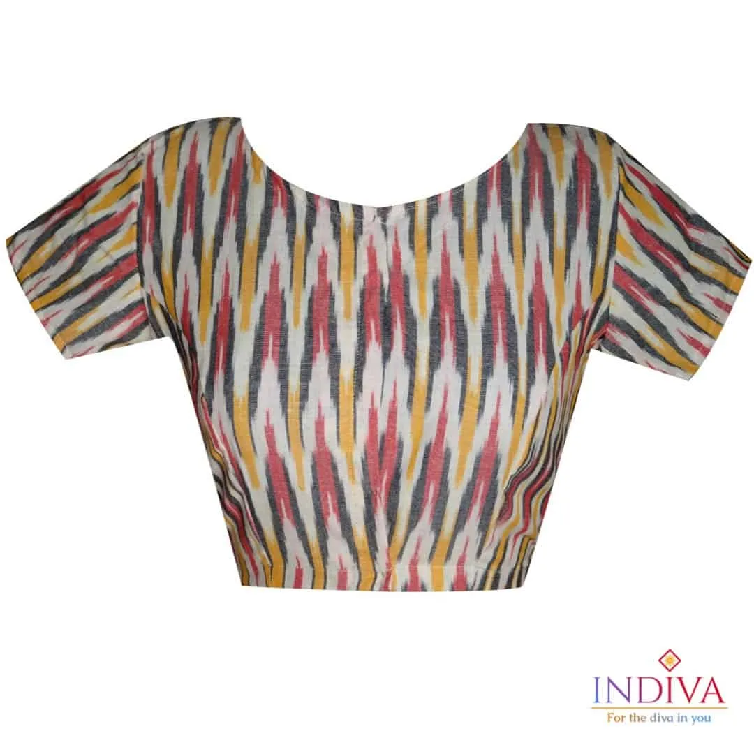 Indiva Ikat white with multicolours -44