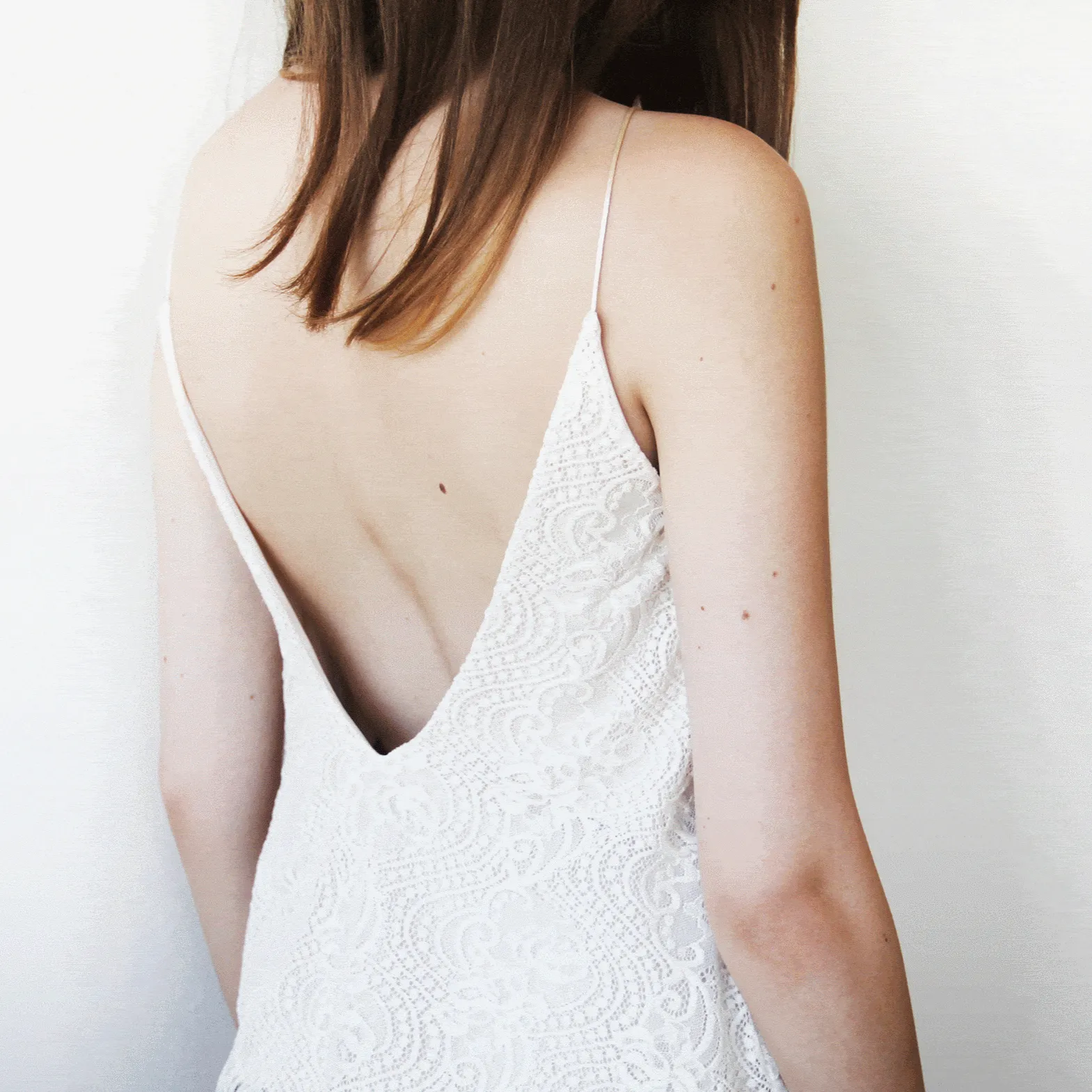 Ivory Open-Back Lace Bridal Tank Top 2018