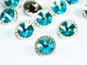 Light Blue Circular Acrylic Buttons