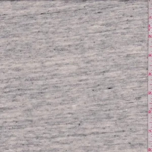 Light Heather Grey Slub Cotton/Linen Jersey Knit Fabric