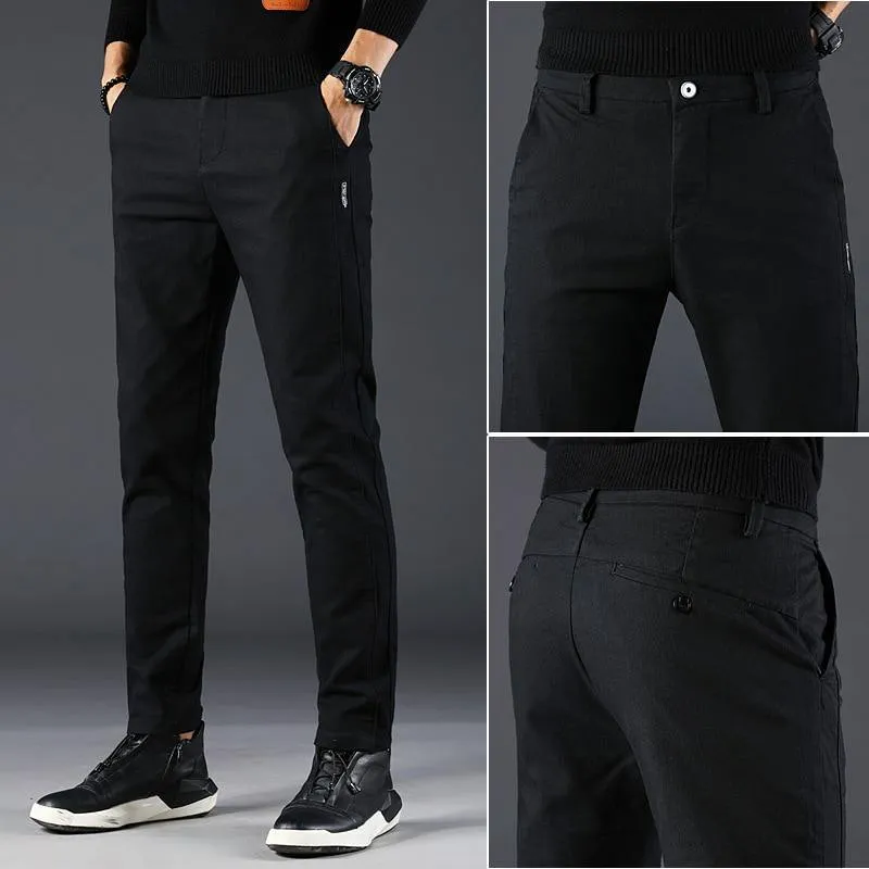 Men Slim Fit Cotton Classic/Casual Pants