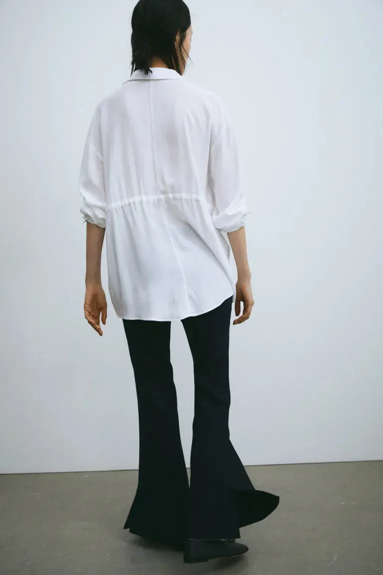Mom blouse with belt H&M, white