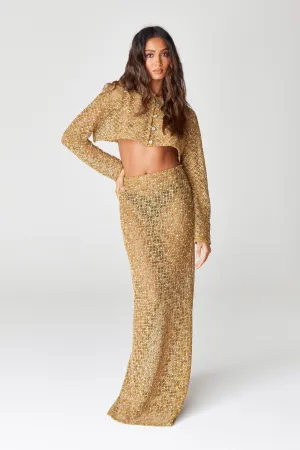 Mustard Knitted Maxi skirt