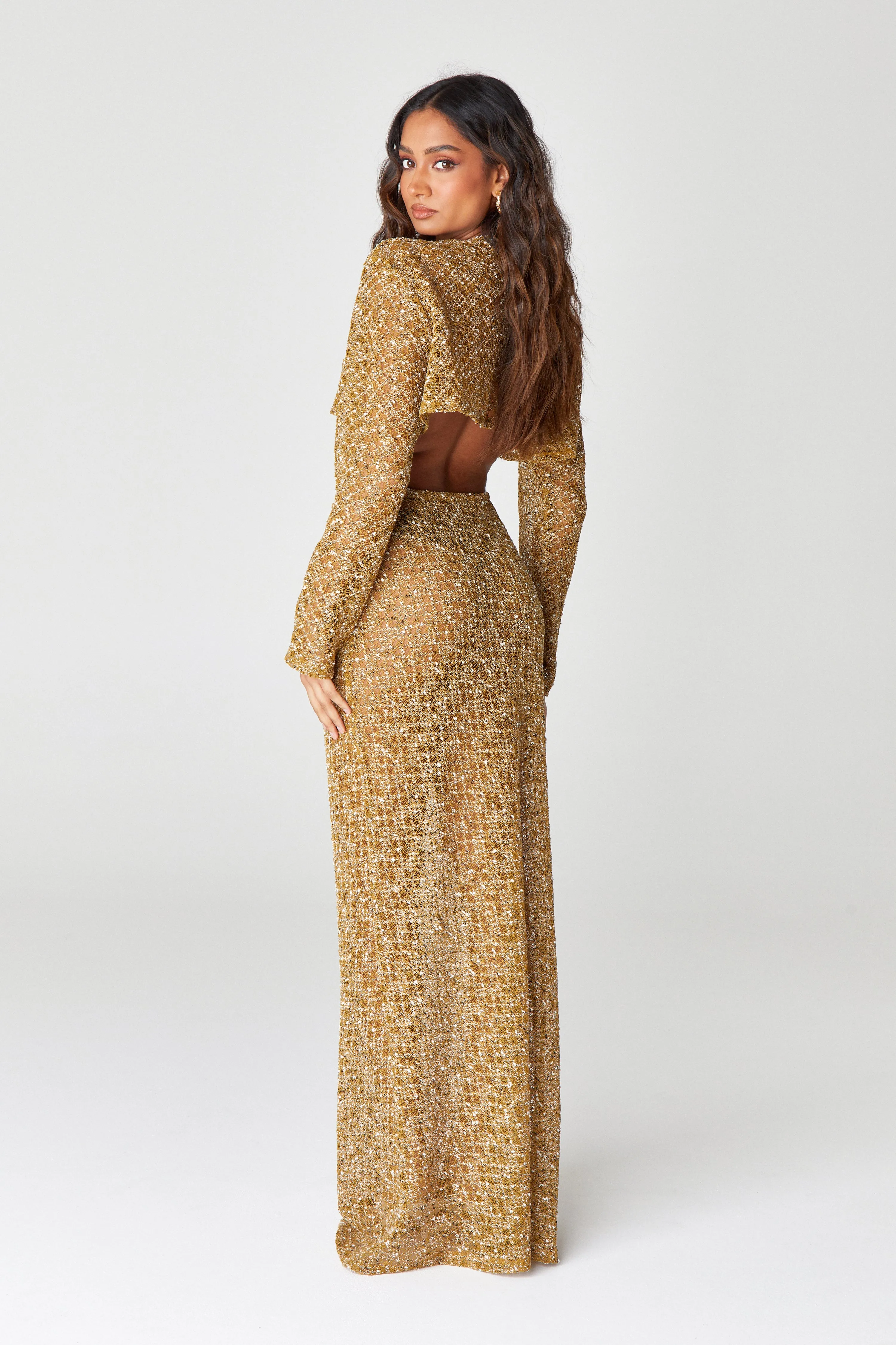 Mustard Knitted Maxi skirt