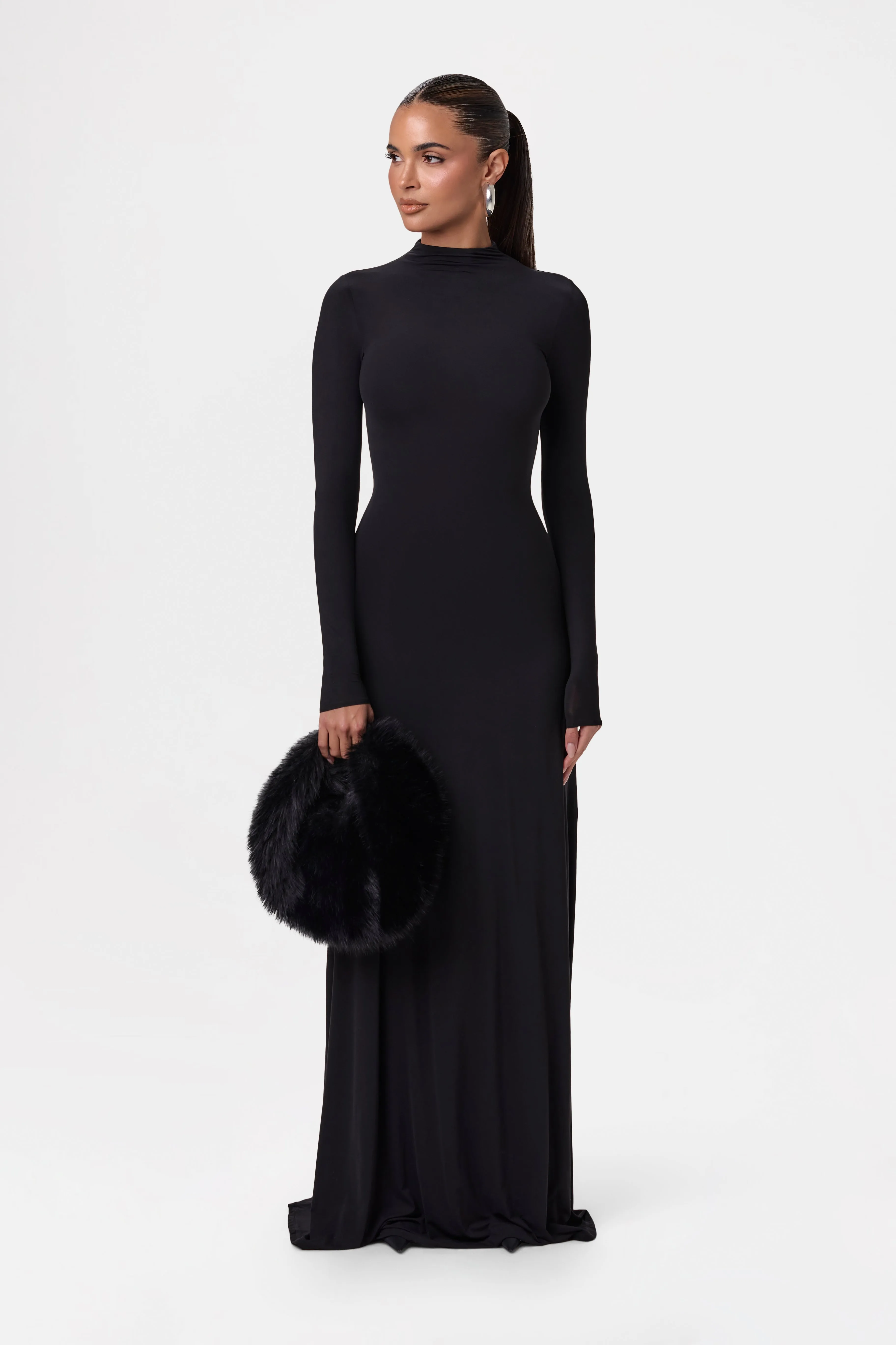 Naked Mock Neck Maxi Dress