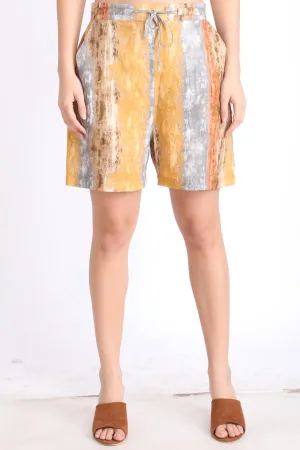 Ombre Printed Linen Shorts