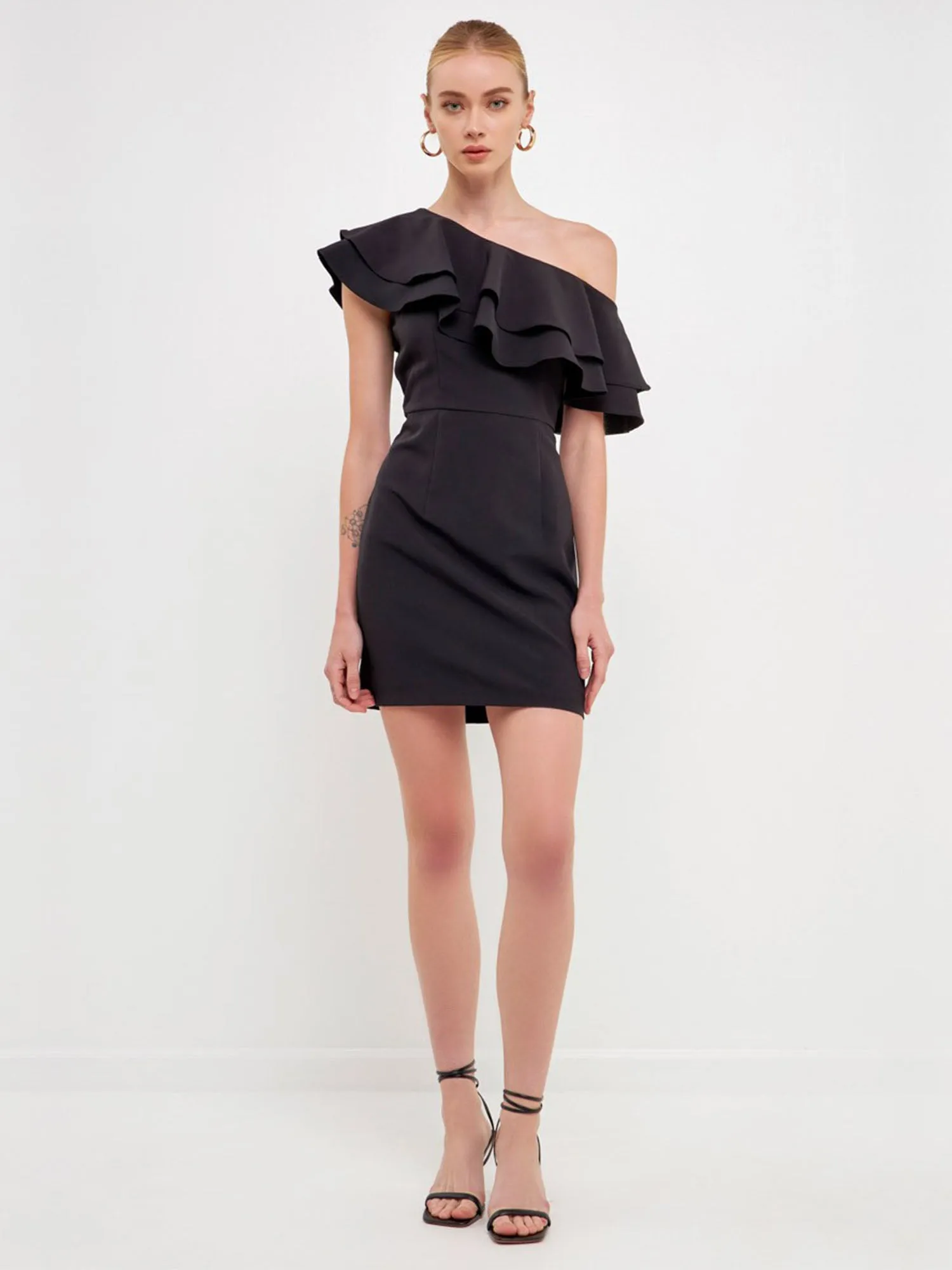 One Shoulder Mini Dress - Endless Rose