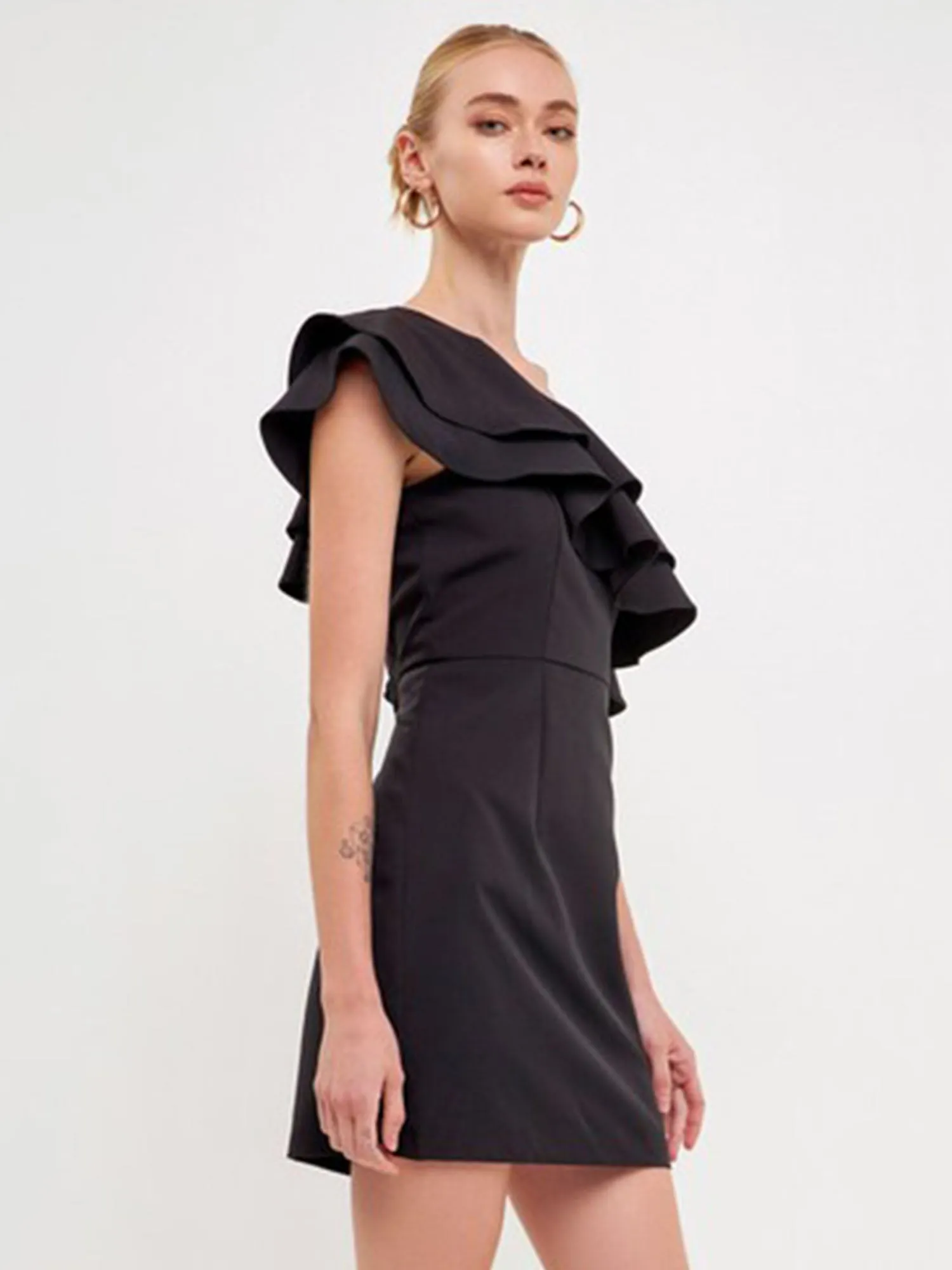 One Shoulder Mini Dress - Endless Rose