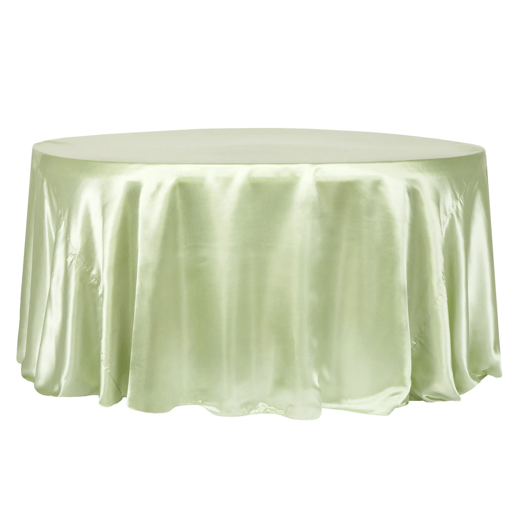 Satin 132" Round Tablecloth - Sage Green