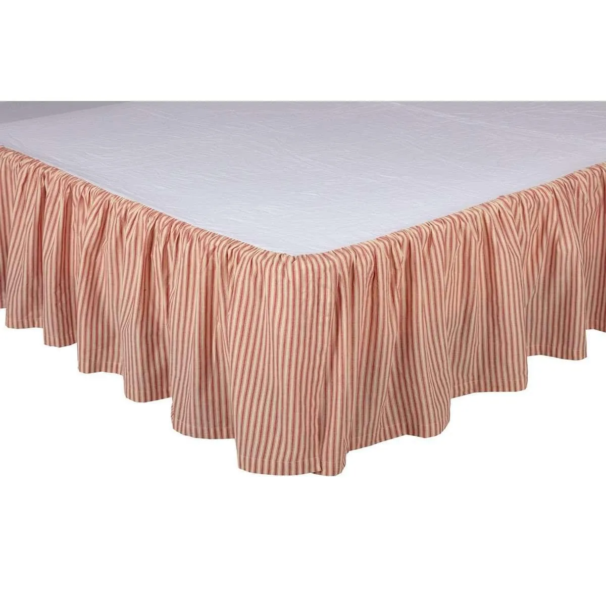 Sawyer Mill Red Ticking Stripe Bed Skirts VHC Brands