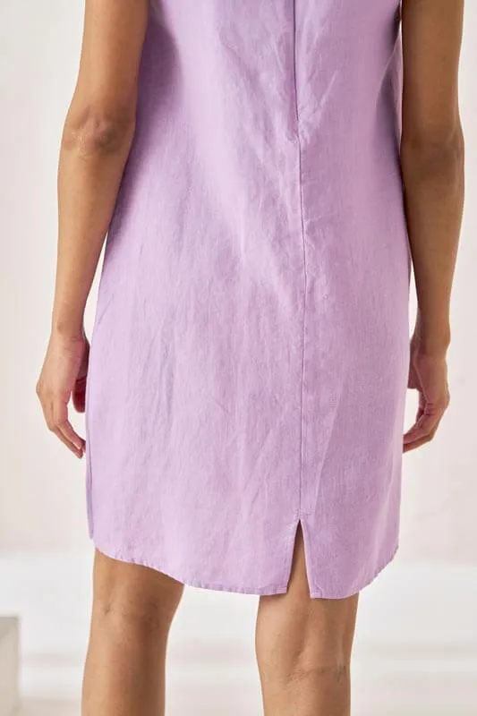 Sleeveless Box Pleat Dress Lavender