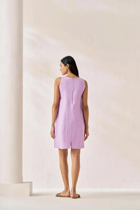 Sleeveless Box Pleat Dress Lavender