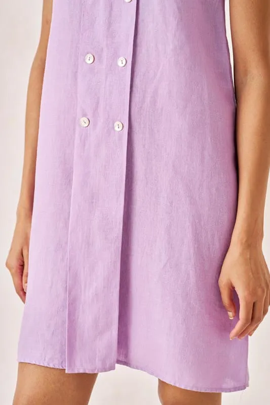 Sleeveless Box Pleat Dress Lavender