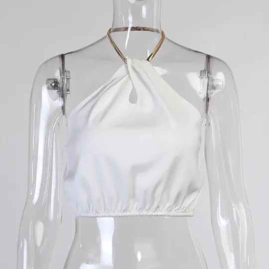 Snake Gold Plated Chain Straps Sleeveless Women Top