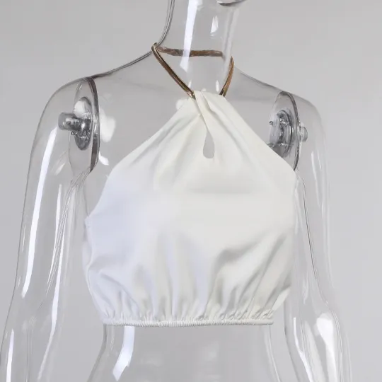 Snake Gold Plated Chain Straps Sleeveless Women Top