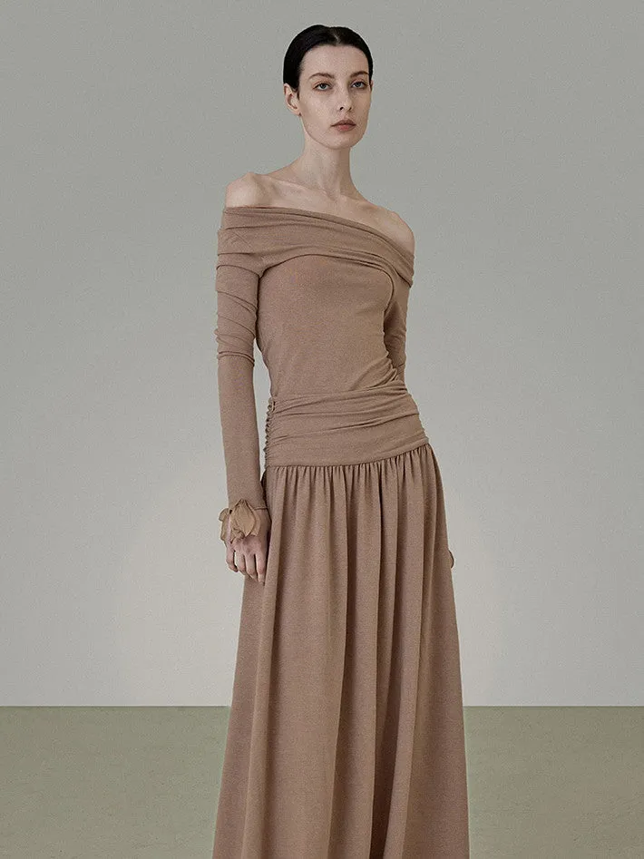 Stretch Classy Chic Off-Shoulder Frill Petal Cutsew