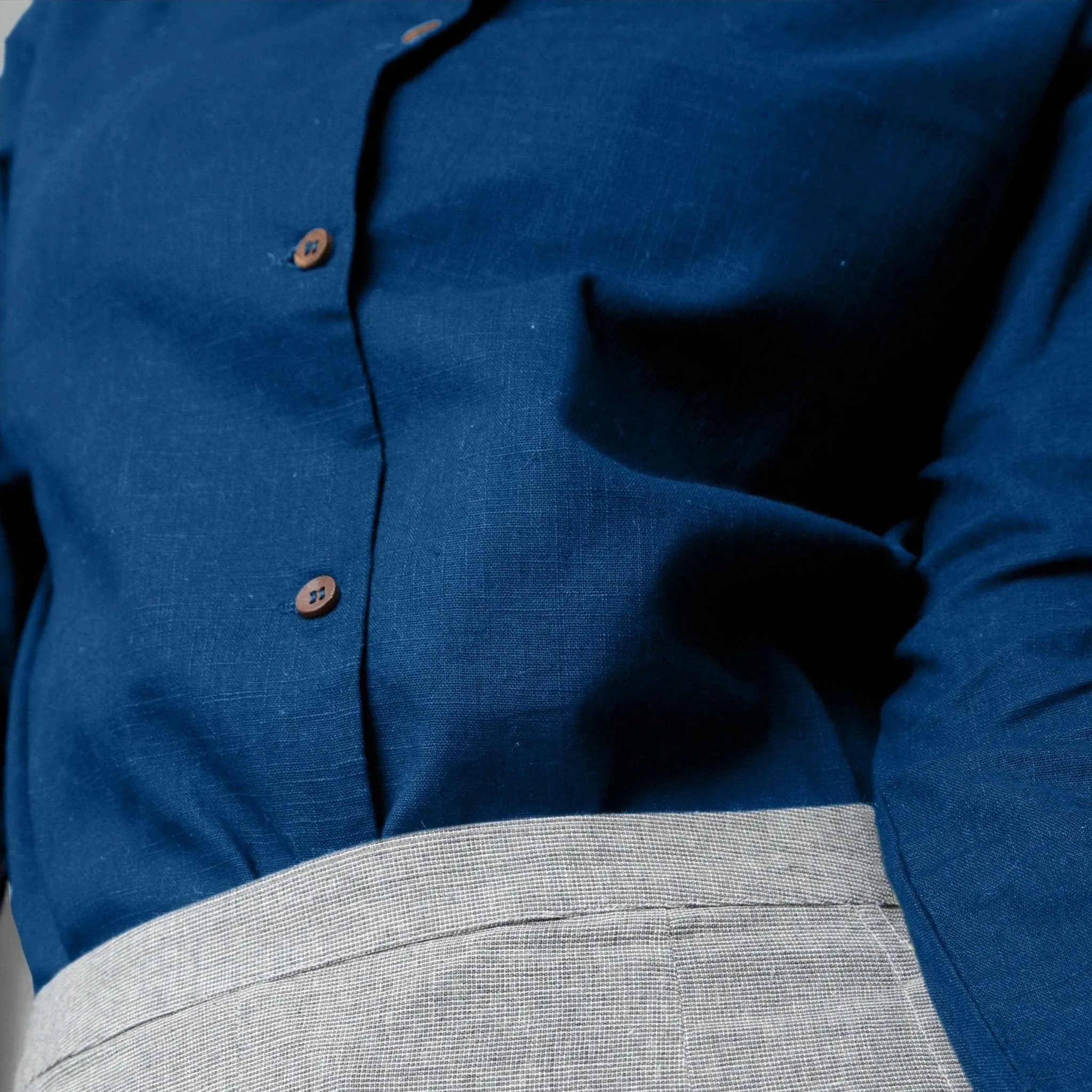 Teal 100% Cotton Peter Pan Button-Down Shirt