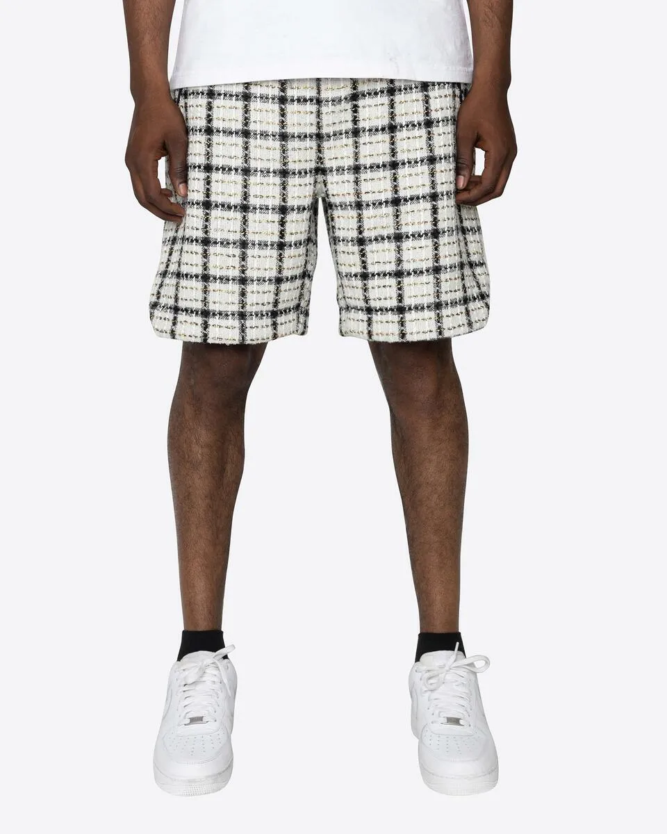 Tweed Trucker Shorts - White